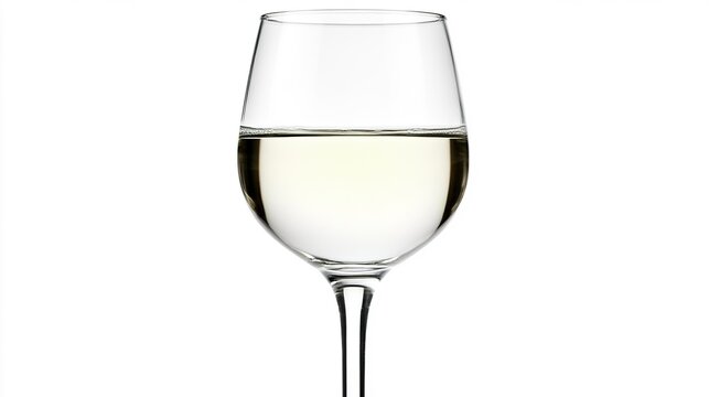 stemware. Crystal clear wine glass with elegant stemware on pure white background. bar promotions, beverage menus, designed for product packaging and bar promotions, used by account managers.