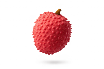 Isolated fresh lychee fruit with transparent background and soft shadow