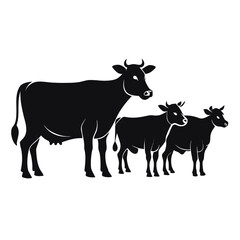 Fototapeta premium Detailed Cattle Silhouette Illustration Variation 26