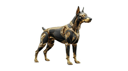 cyberg dog on a white background