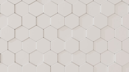 Fototapeta premium 3d White hexagonal. Computer generated