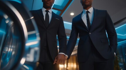 With steady posture, professional workers finish carrying the washing machine into position, showcasing professional service and installation workflow. cinematic color correction, natural uneven