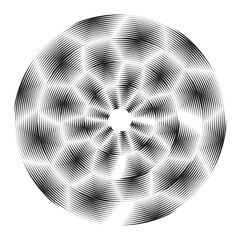 Circular faceted pattern. Geometric sphere Vector. Professional gray texture. Abstract round structural backdrop theme. EPS 10.