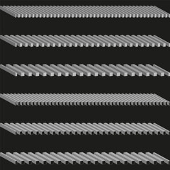 Layered mesh Vector. Horizontal grid structure. Grey texture pattern. Professional black background.