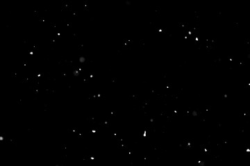Wide falling snow overlay on black background. High quality photo