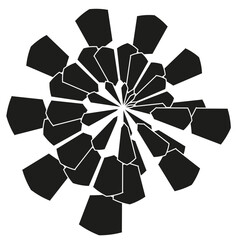 Magnificent shards explosion. Spectacular shards Vector. Sophisticated radial ornament. Magnificent white backdrop area.