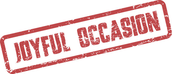 Expressive red grunge stamp featuring joyful occasion text suitable for memorable events and celebrations