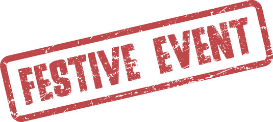 Festive Event Red Rubber Stamp Mark Signifying a Lively Celebration or Occasion