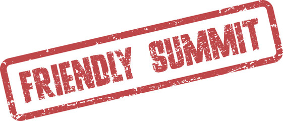 Friendly Summit Rubber Stamp Design Symbolizing International Cooperation and Amicable Discussions