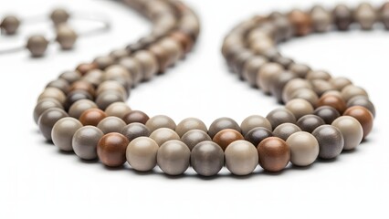 Ramadan: Multicolor Prayer Beads Misbaha Isolated on White Background