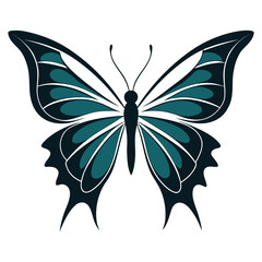 Unique artistic butterfly silhouette design variation number 23 with decorative wings