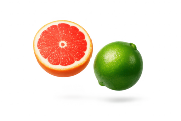 Grapefruit and Lime on a transparent background for your designs here!