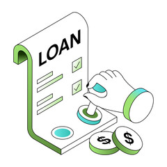 An isometric style illustration showing a loan