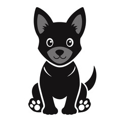 Obraz premium Adorable cartoon puppy face front view mascot icon