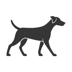 Walking hound side view minimalist canine outline EPS artwork