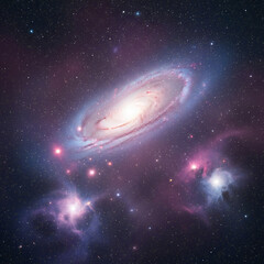 Dreamy Milky Way Galaxy Background with Cosmic Stars, Nebula Glow and Deep Space Atmosphere