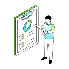 An isometric style illustration showing a research paper