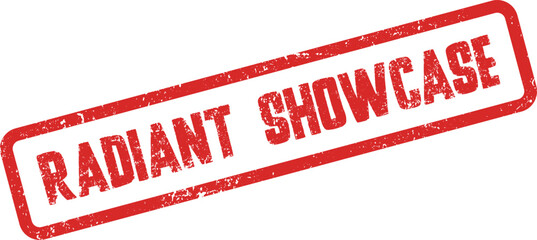 Radiant Showcase Presentation Grunge Rubber Stamp for Product Launches and Exhibitions