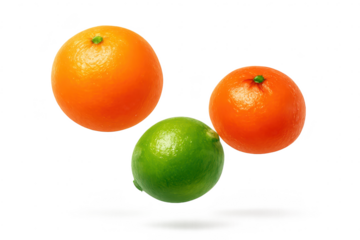 Oranges and Lime with transparent background, fruits composition citrus