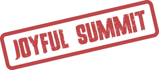 Significant red grunge stamp with joyful summit text representing important conferences and high level meetings