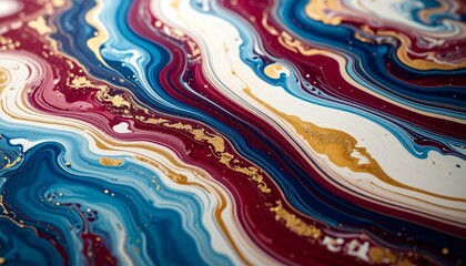 Abstract Swirl Pattern with Red, Cream, and Navy Colors