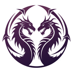 Elegant Dragon Silhouette Artwork Editable EPS Vector Illustration Set 36