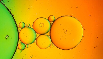 Oil Droplets Suspended in Water with Gradient Lighting