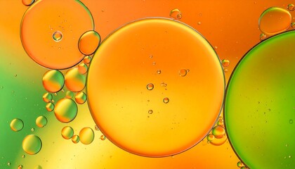 Oil Droplets Suspended in Water with Gradient Lighting