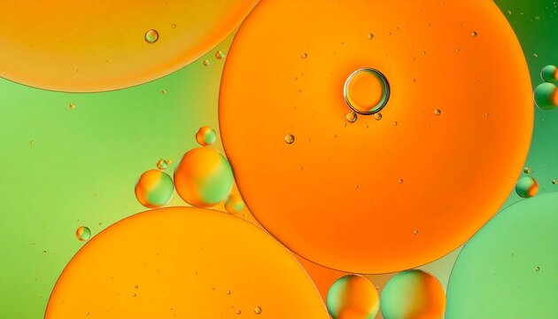 Oil Droplets Suspended in Water with Gradient Lighting - Powered by Adobe