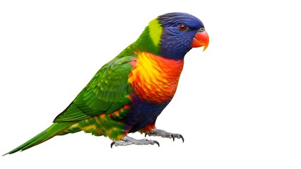 rainbow lorikeet isolated on white
