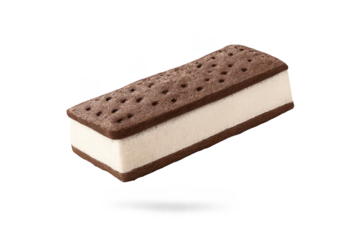 Delicious ice cream sandwich against transparent background studio shot.