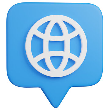 3D render  Internet Globe Notification Icon