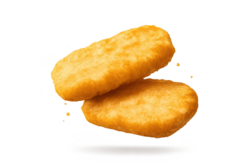 Two delicious hash browns on a transparent background for your designs.