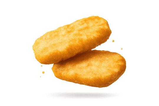 Two delicious hash browns on a transparent background for your designs.