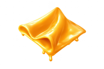 Caramel candy glossy delicious square shape transparent background art