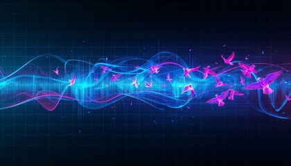 abstract digital music blue background