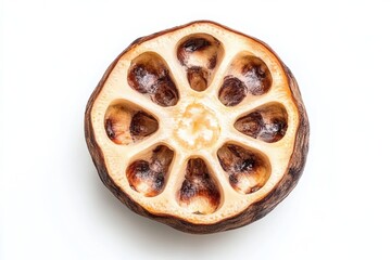 Cross-section of a Natural Lotus Root Slice