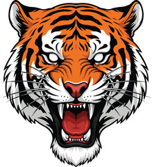 Fototapeta premium Roaring tiger head animal angry