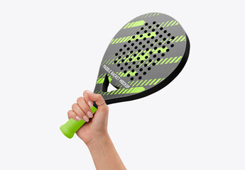 Padel Racket in Hand Mockup