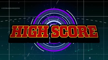 Animation of high score text over grid and data processing - Powered by Adobe