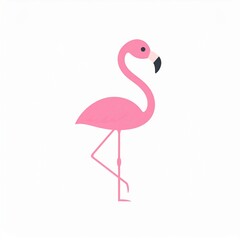 Fototapeta premium Pink Flamingo Silhouette Vector Art Minimalist Wildlife Illustration Isolated