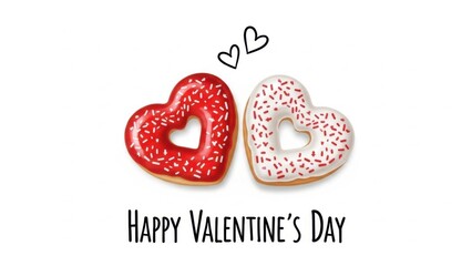 Heart shaped donuts for Valentine's Day celebration