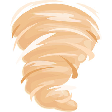 Stylized illustration of a swirling sandstorm or dust devil
