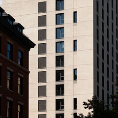 Fototapeta premium Modern Urban Office Building Integrated with City Environment