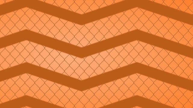 Orange chevron pattern mesh animation background with dynamic movement.