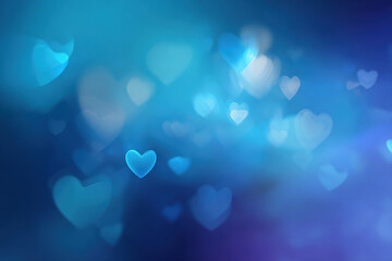 青い背景のハート模様