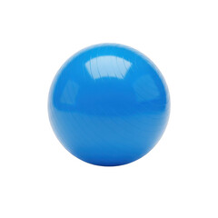Blue exercise ball isolated on transparent background