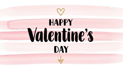 Happy Valentine's Day greeting with pink background and golden heart