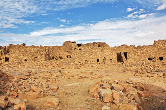 Vintage ruins of medieval old city Ouadane, Mauritania
