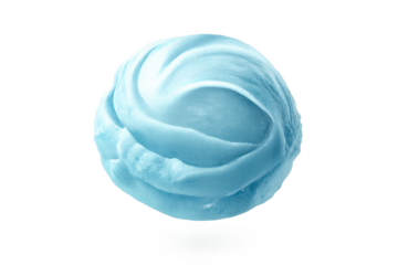 Abstract textured light blue sphere on transparent background rendering